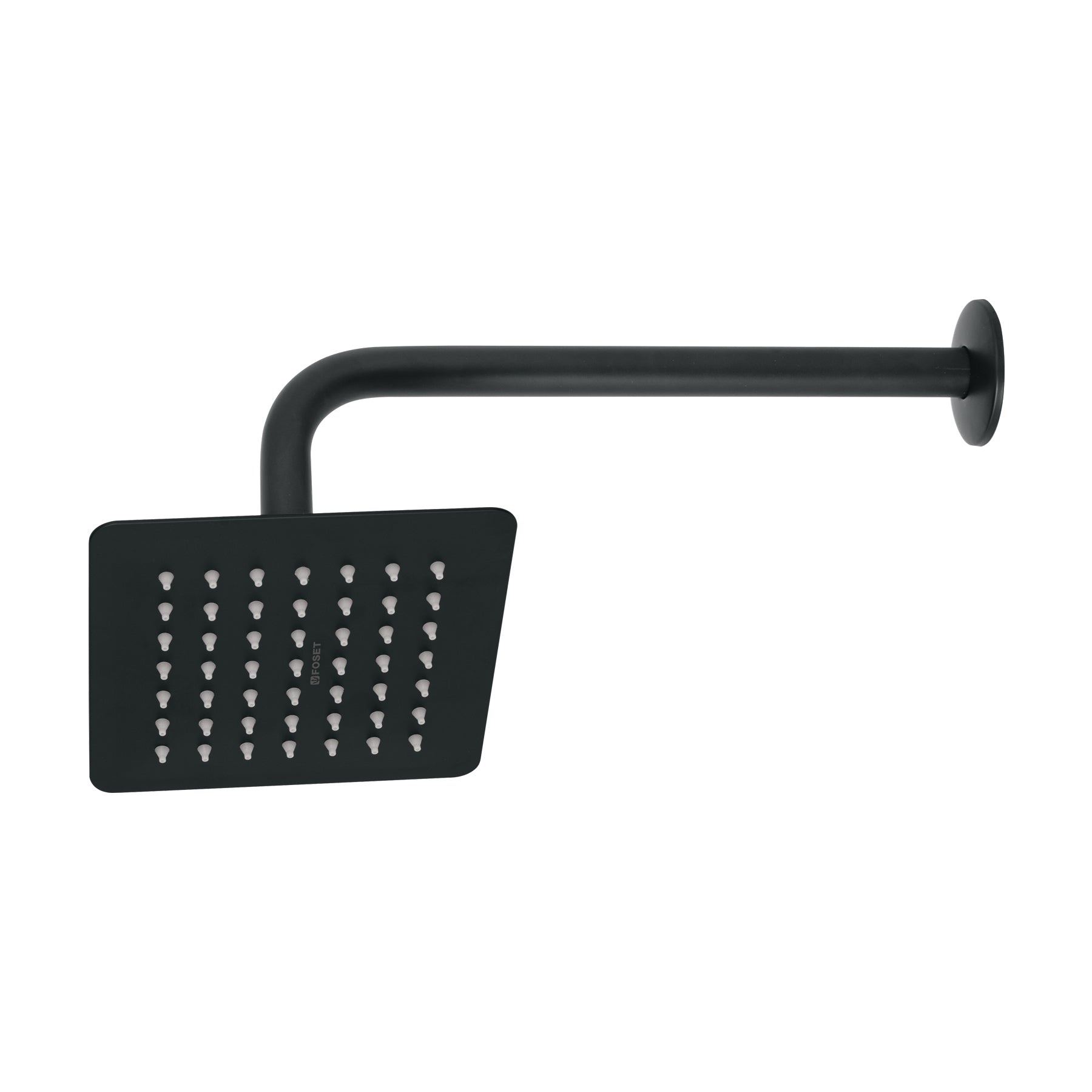 Regadera cuadrada 6', acero inox, con brazo, negro, Tubig