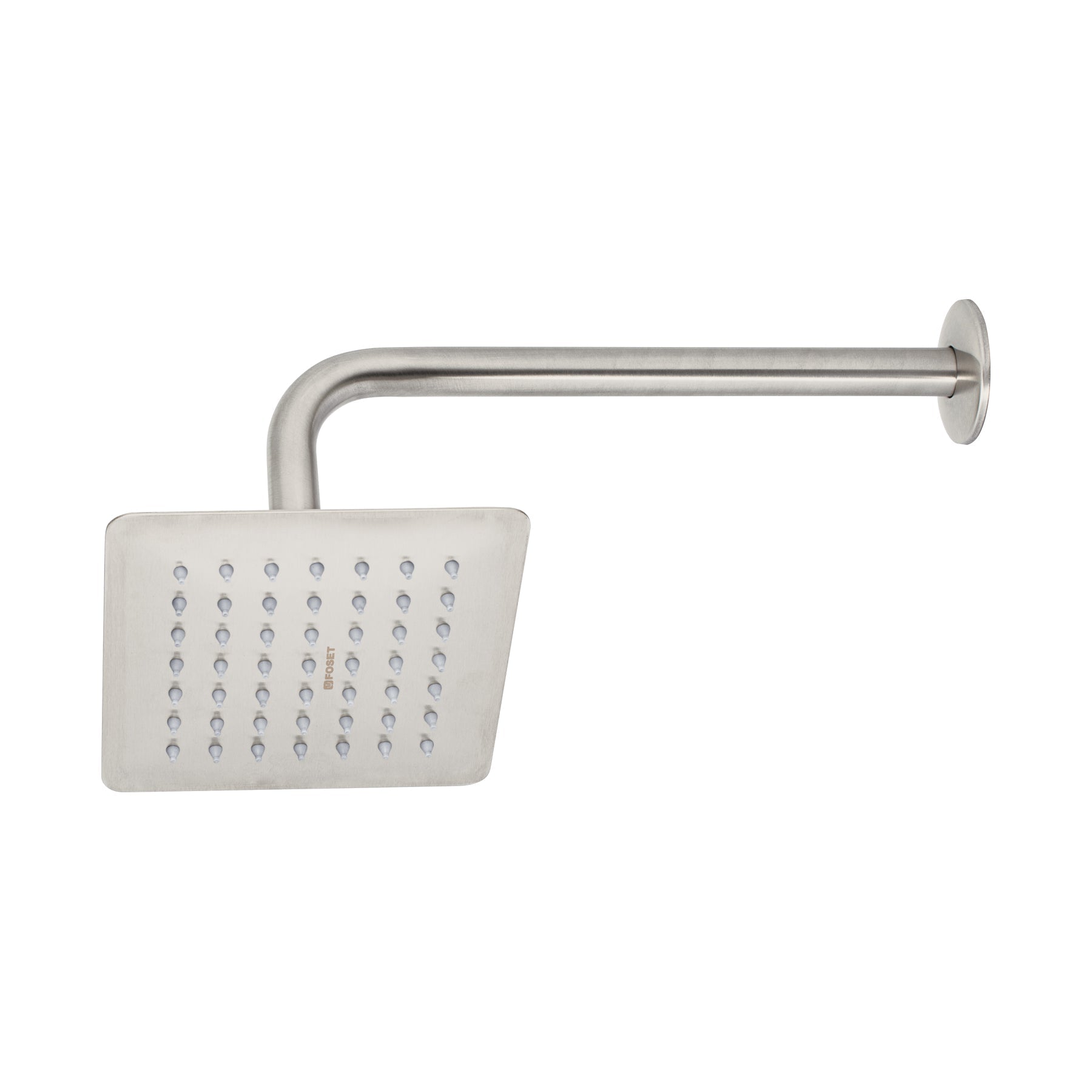Regadera cuadrada 6', acero inox, con brazo, satin, Tubig