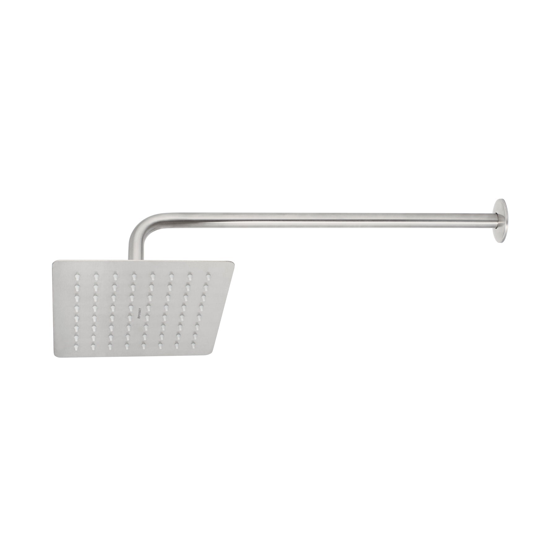 Regadera cuadrada 8', acero inox, con brazo, satin, Tubig