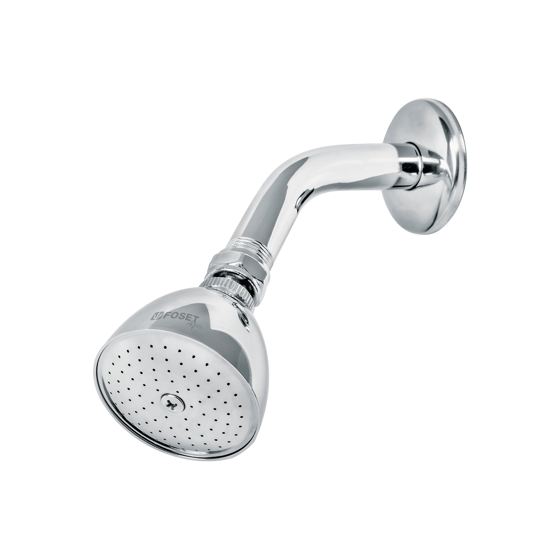 Regadera conica 2-1/2' brazo y chapeton de acero, Foset Aqua