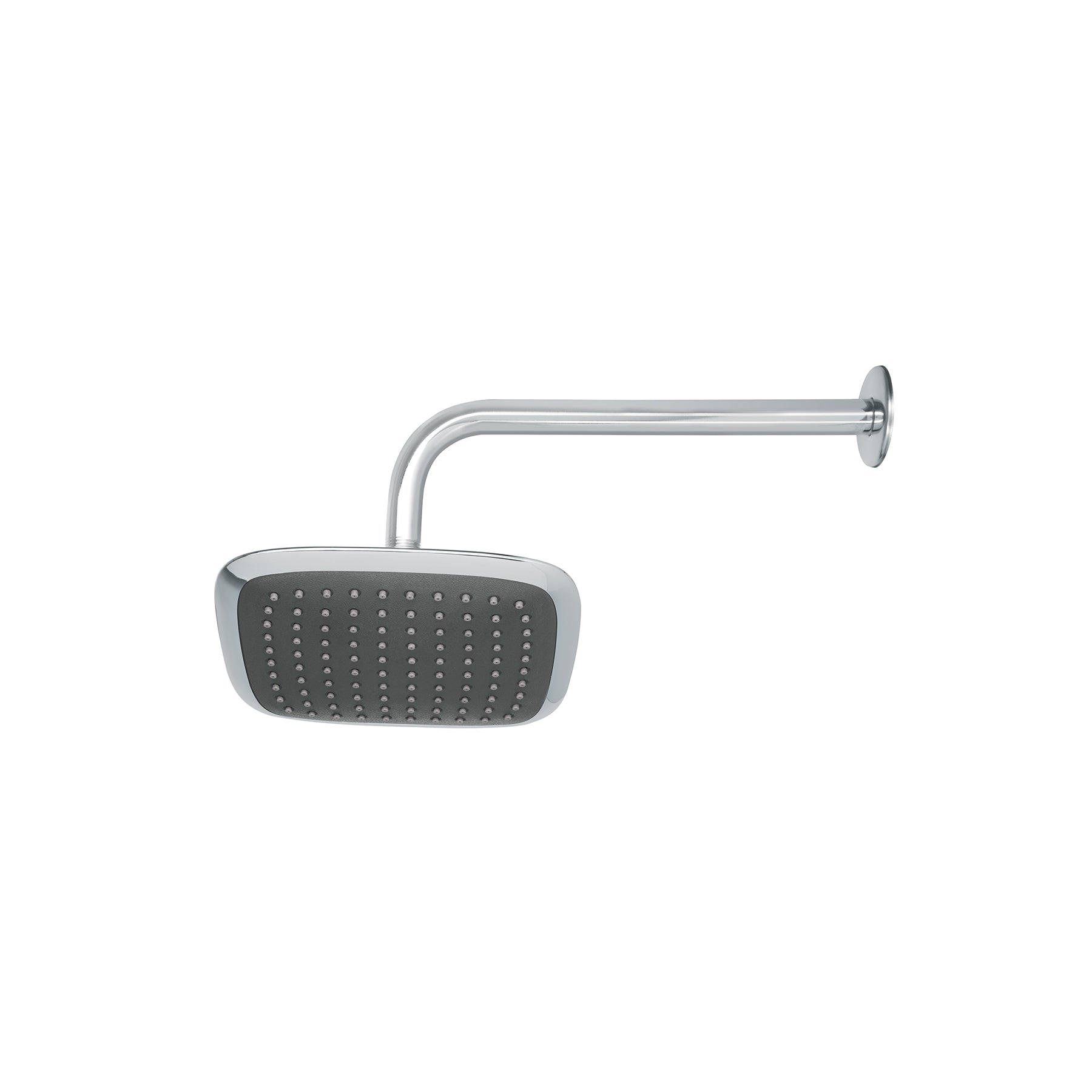 Regadera cuadrada plato ancho 8' brazo inox a muro, Aero