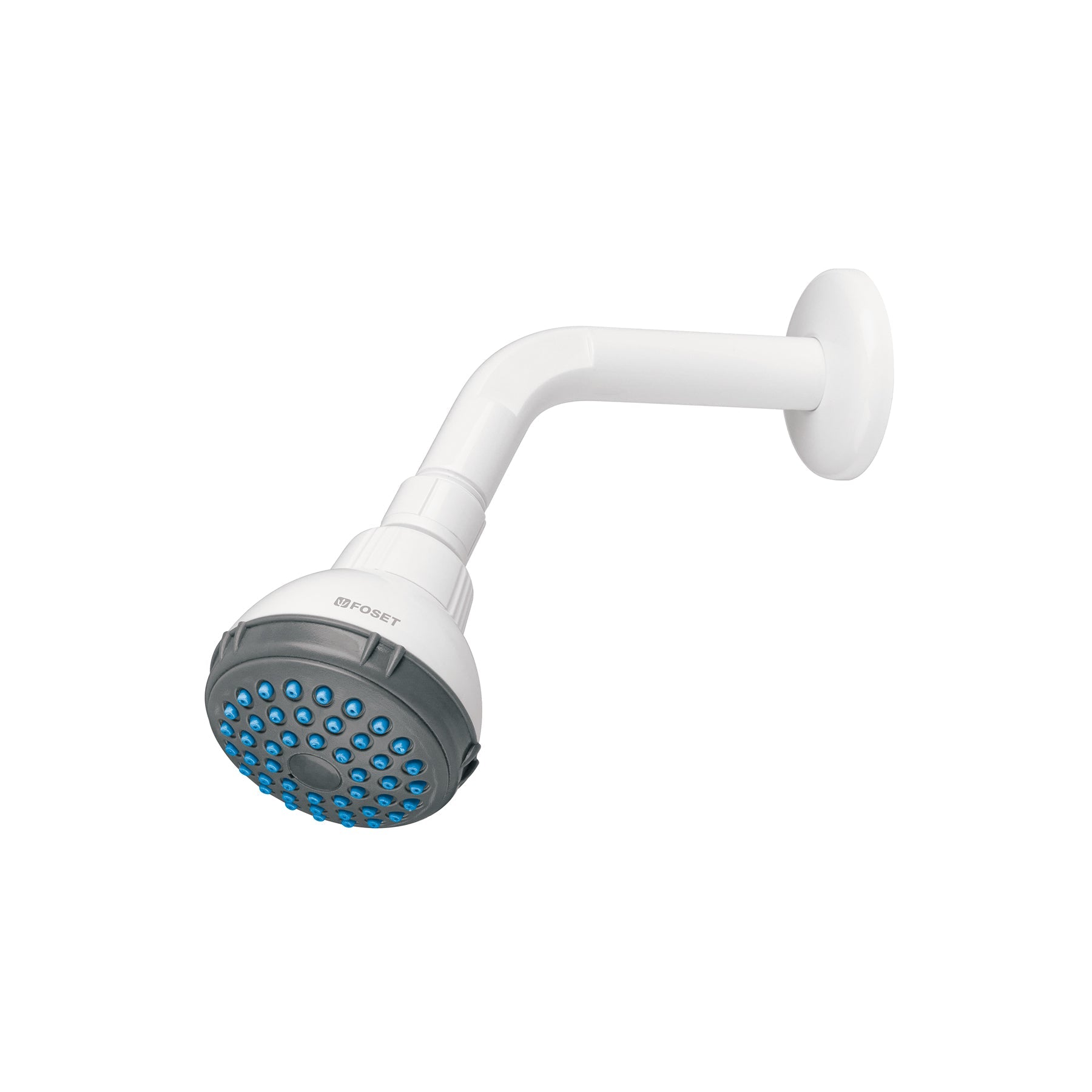 Regadera plastica redonda 2-1/2' gris-blanca, Foset Basic