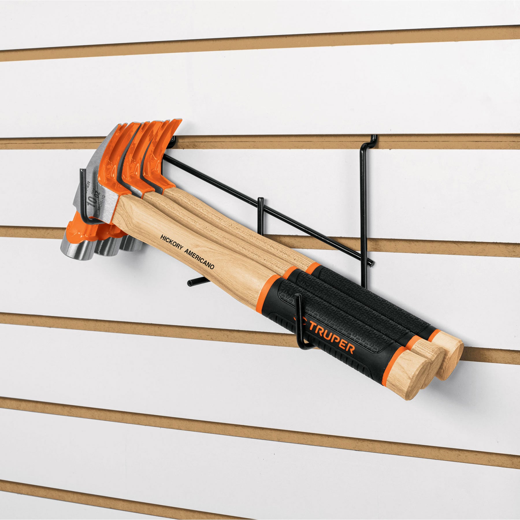 Rack para 3 martillos pulidos, u–a curva, Truper