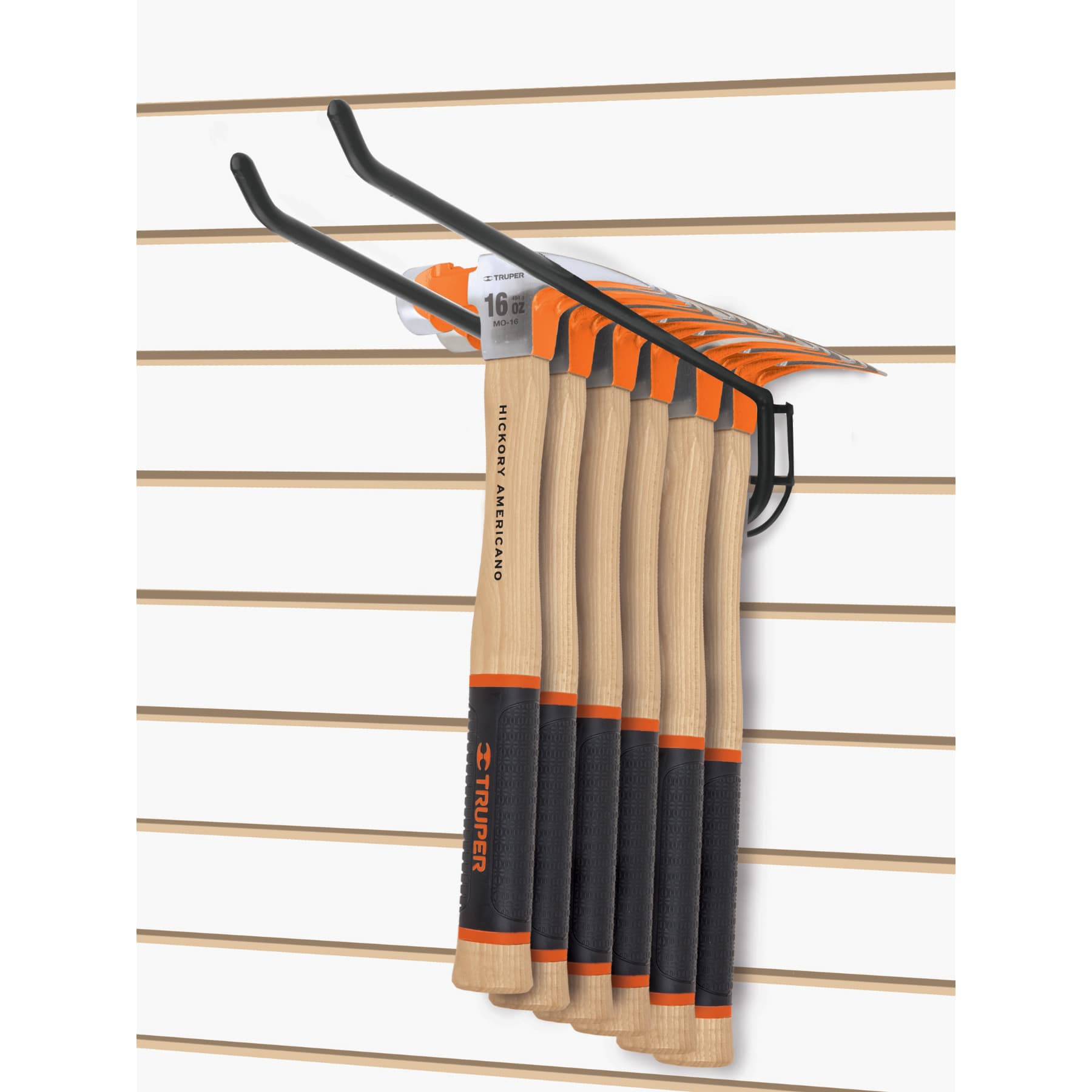 Rack para 6 martillos pulidos, u–a curva, Truper