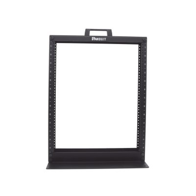 PANDUIT - Rack de Dos Postes Estándar de 19 in, Rieles Numerados y Roscados #12-24, Fabricado en Aluminio, 13 Unidades de Rack, Color Negro