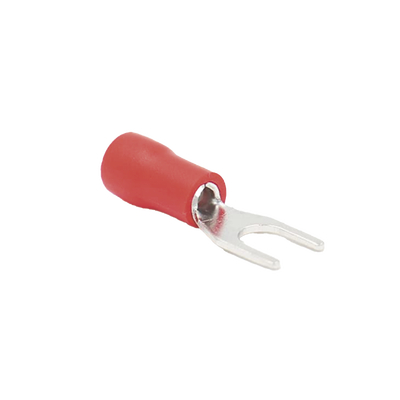 EPCOM POWERLINE - Terminal tipo horquilla ( espada ) aislada / 22 - 16 AWG / Rojo / Paquete de 25 piezas.