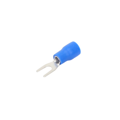 EPCOM POWERLINE - Terminal tipo horquilla ( espada ) aislada / 16 - 14 AWG / Azúl / Paquete de 25 piezas.