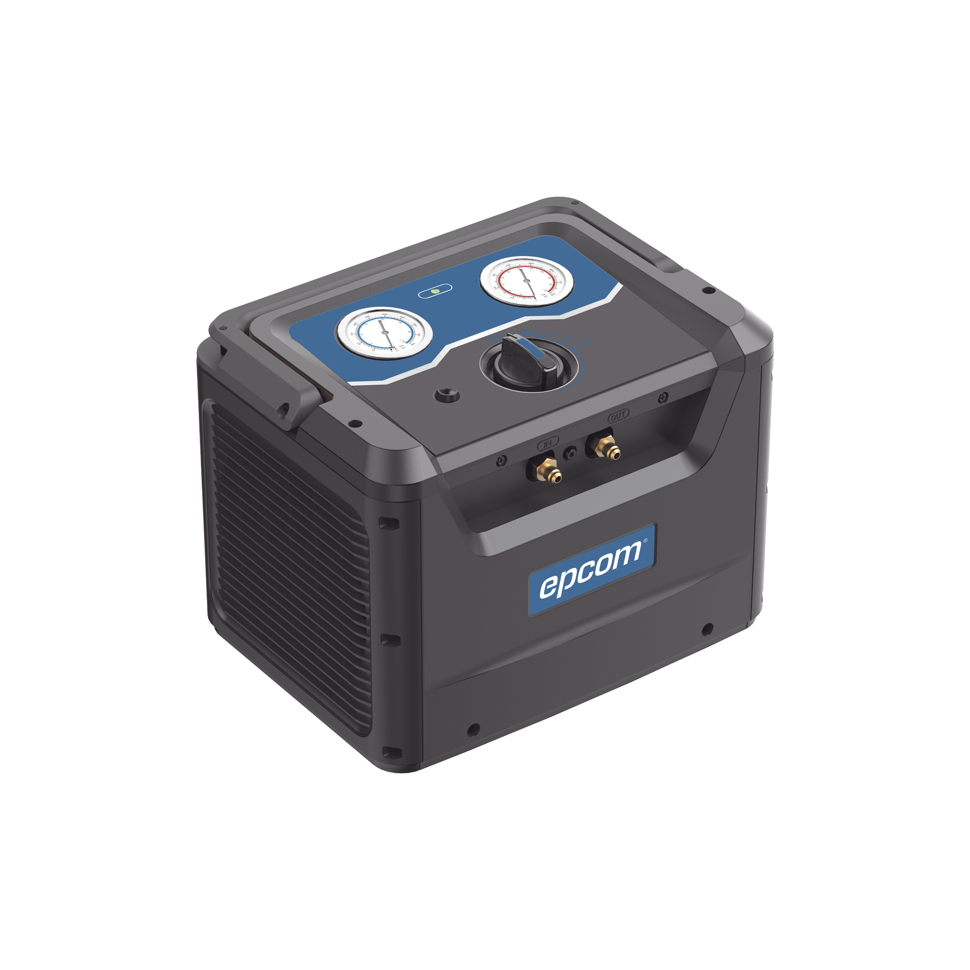 EPCOM - Máquina Recuperadora de Refrigerante REC7 / Compresor Sin Aceite Pistón Simple / 38.5 bar (558 psi) / Motor DC Sin Escobillas 1 HP / Operación Un Botón / Recuperación Vapor 0.22-0.25 kg/min / Recuperación L&iacute