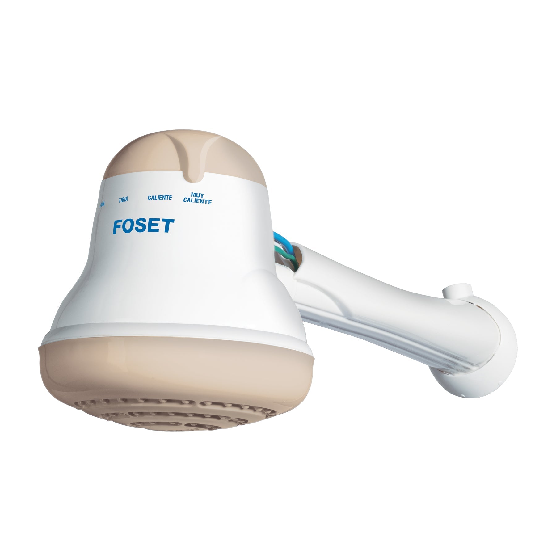 Regadera electrica, 4 temperaturas, 14.5cm, beige, Foset