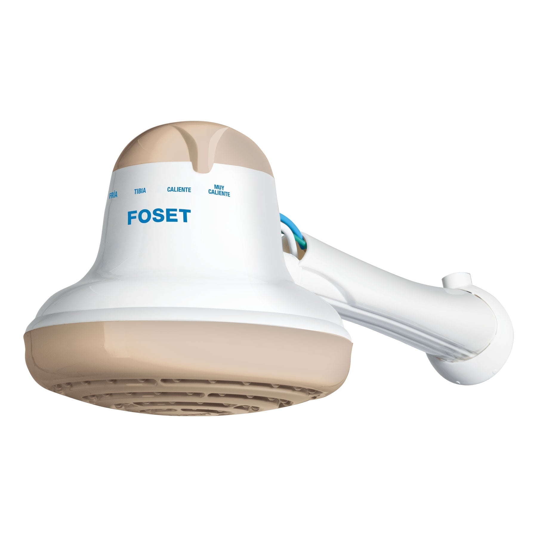 Regadera electrica, 4 temperaturas, 16.5cm, beige, Foset