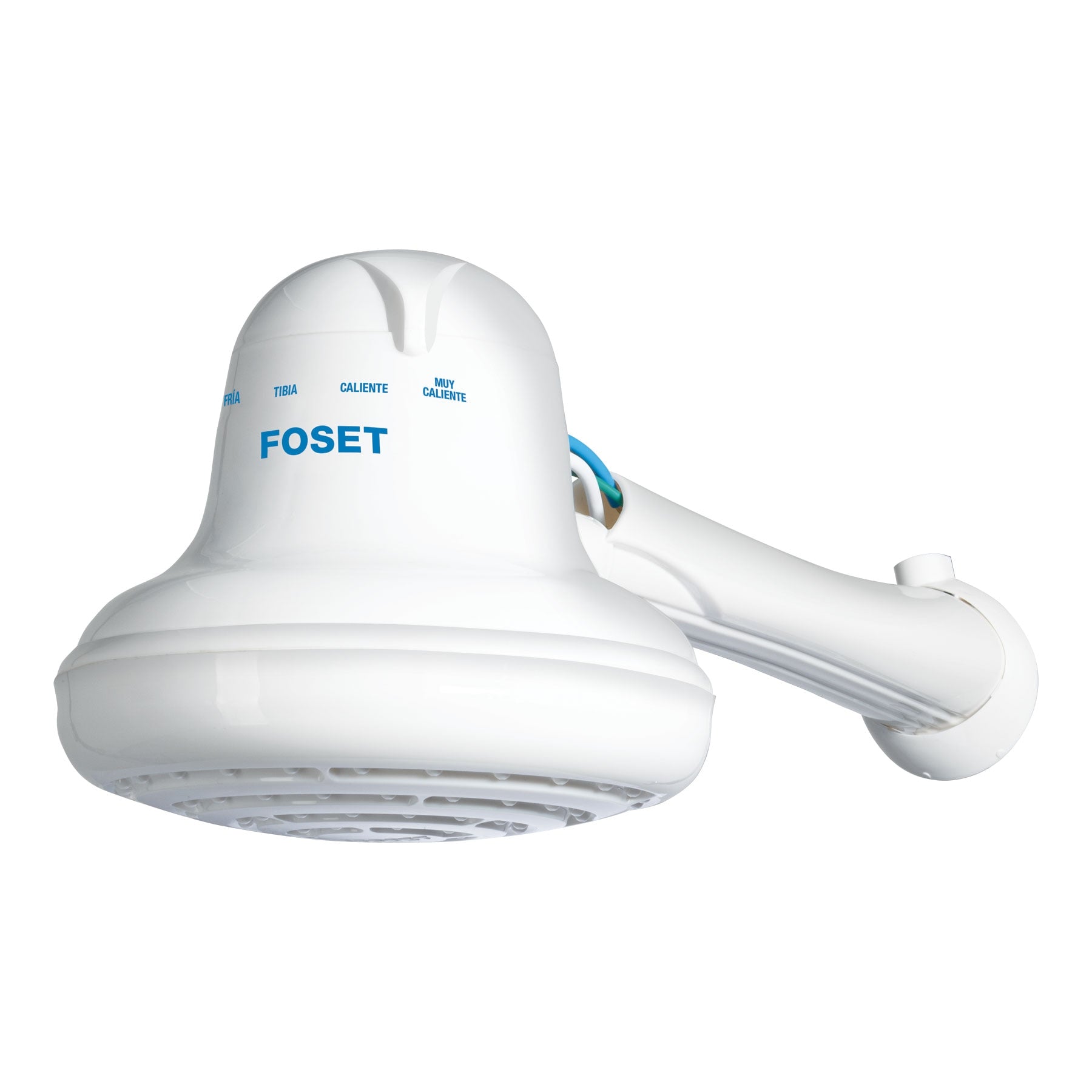 Regadera electrica, 4 temperaturas, 16.5cm, blanca, Foset