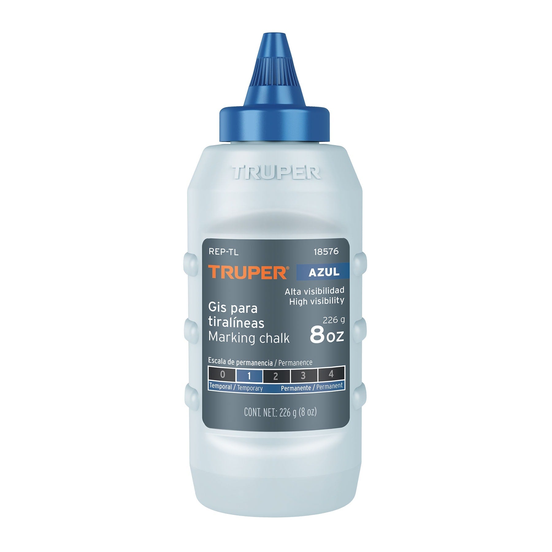 Gis azul para tiralineas, alta visibilidad, 8 oz, Truper