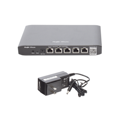 RUIJIE - Router Balanceador Administrable Cloud con 3 Puertos LAN gigabit, 1 Puerto WAN gigabit y 1 puerto LAN/WAN gigabit configurable, hasta 100 clientes con desempeño de 600 Mbps asimétricos