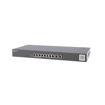 RUIJIE - Router Balanceador Cloud, 10 puertos gigabit, soporta  4x WAN configurables, hasta 200 clientes con desempeño de 1Gbps asimétricos
