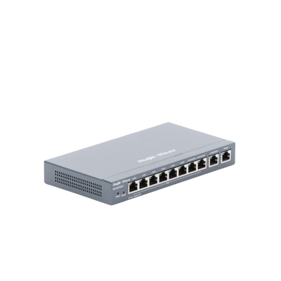 RUIJIE - Router Balanceador PoE Cloud 10 puertos gigabit (8 puertos PoE), soporta 4x WAN configurables, hasta 200 clientes con desempeño de 600 Mbps asimétricos