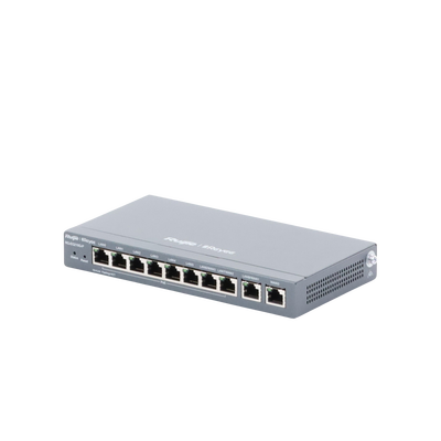 RUIJIE - Router Balanceador PoE Cloud 10 puertos gigabit (8 puertos PoE), soporta 4x WAN configurables, hasta 200 clientes con desempeño de 600 Mbps asimétricos
