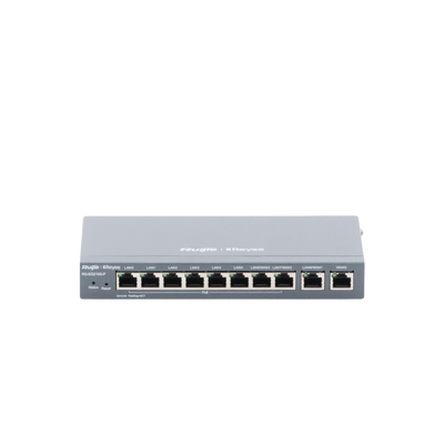 RUIJIE - Router Balanceador PoE Cloud 10 puertos gigabit (8 puertos PoE), soporta 4x WAN configurables, hasta 200 clientes con desempeño de 600 Mbps asimétricos