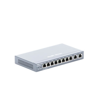 RUIJIE - Router Balanceador PoE Cloud 10 puertos gigabit (8 puertos PoE), soporta 4x WAN configurables, hasta 200 clientes con desempeño de 600 Mbps asimétricos