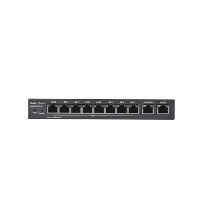 RUIJIE - Router Balanceador PoE Cloud 10 puertos gigabit (8 puertos PoE), soporta 4x WAN configurables, hasta 200 clientes con desempeño de 600 Mbps asimétricos