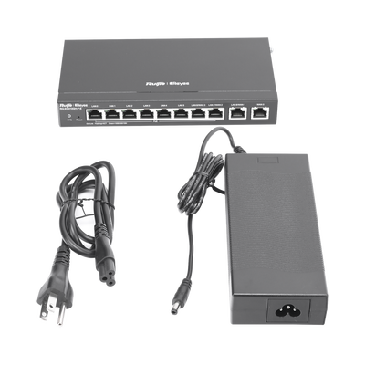 RUIJIE - Router Balanceador con Función SD-WAN, PoE+ hasta 110 Watts, Hasta 4 Servicios de Internet y hasta 350 clientes con desempeño de 1.5 Gbps