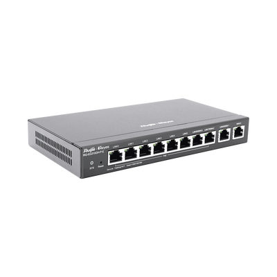 RUIJIE - Router Balanceador con Función SD-WAN, PoE+ hasta 110 Watts, Hasta 4 Servicios de Internet y hasta 350 clientes con desempeño de 1.5 Gbps