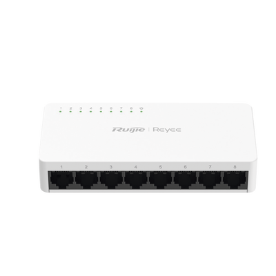 RUIJIE - Switch no administrable, Visible en la Topología de la Nube, con 8 puertos Gigabit 1G