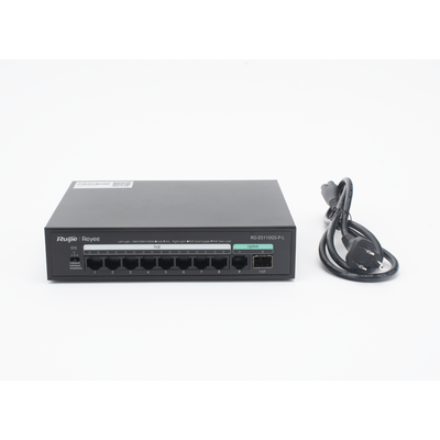 RUIJIE - Switch PoE+ no Administrable, hasta 120 Watts, no administrable, 8 puertos PoE+, 2 Uplink Gigabit Ge / SFP