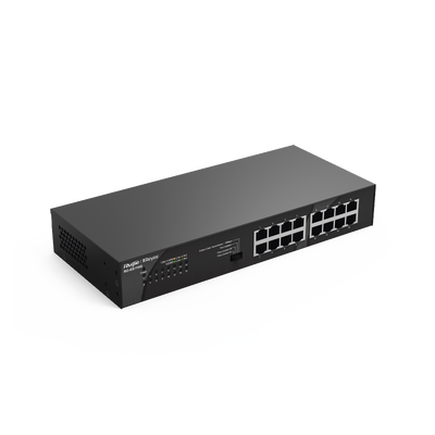 RUIJIE - Switch no administrable, Visible en la Topología en la Nube, con 16 puertos Gigabit