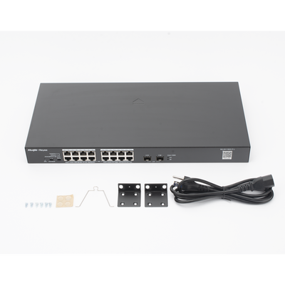 RUIJIE - Switch PoE+ No Administrable, Hasta 247 Watts, con 18 Puertos Gigabit PoE+ y 2 Uplinks SFP 1G, Visible en la Topología