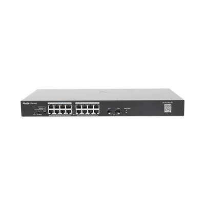 RUIJIE - Switch PoE+ No Administrable, Hasta 247 Watts, con 18 Puertos Gigabit PoE+ y 2 Uplinks SFP 1G, Visible en la Topología