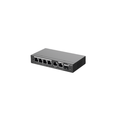 RUIJIE - Switch Administrable con 4 puertos Gigabit PoE, 2 Uplink Gigabit y 1 Uplink Gigabit para Fibra SFP en combo, gestión gratuita desde la nube