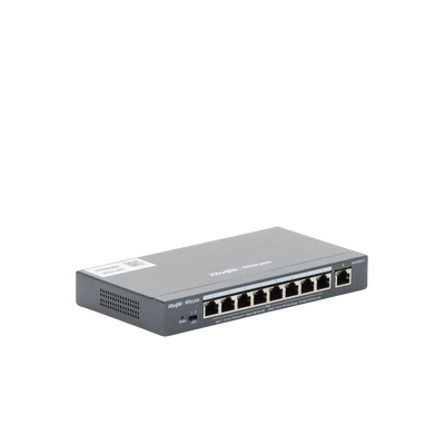 RUIJIE - Switch Administrable 8 Puertos PoE+ 802.3af/at Gigabit, gestión gratuita desde la nube, 120w