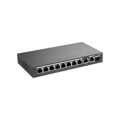 RUIJIE - Switch Administrable con 8 puertos Gigabit PoE, 2 Uplinks Gigabit (1 SFP), gestión gratuita desde la nube