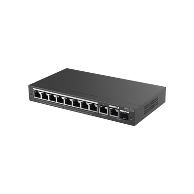 RUIJIE - Switch Administrable con 8 puertos Gigabit PoE, 2 Uplinks Gigabit (1 SFP), gestión gratuita desde la nube