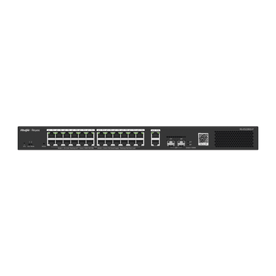 RUIJIE - Switch Smart PoE con 24 puertos Gigabit PoE 802.3af/at + 2 SFP para fibra 1Gb, gestión gratuita desde la nube, 370w