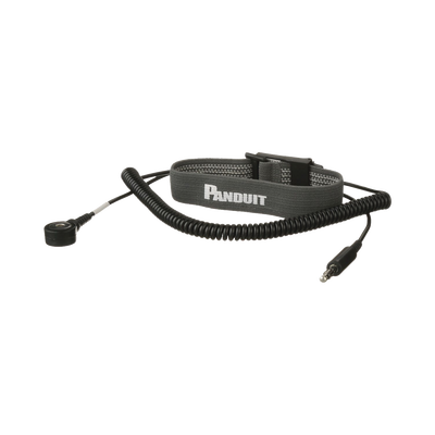 PANDUIT - Pulsera Anti Descargas Electrostática (ESD), de Tela Ajustable, con Cable en Espiral de 1.82 Metros (6 Pies)