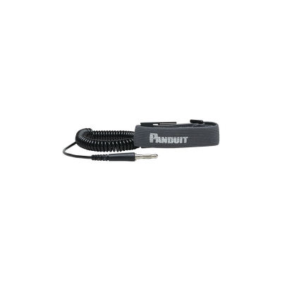 PANDUIT - Pulsera Anti Descargas Electrostática (ESD), de Tela Ajustable, con Cable en Espiral de 1.82 Metros (6 Pies)