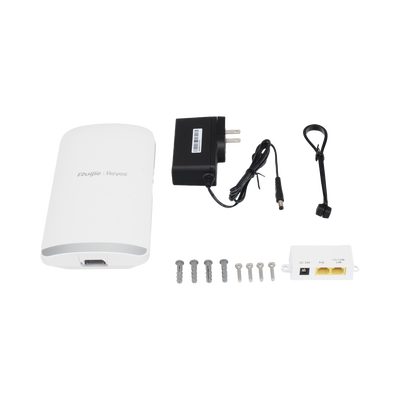 RUIJIE - AP PtP o CPE Banda 5Ghz, Especializado para Cámaras, Compatible con AirMetro, 2 Puertos PoE Out 802.3AF hasta 15.4W Totales, Enlace de hasta 3 Km