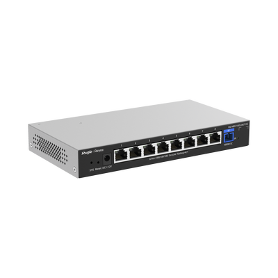 RUIJIE - e-Lighten ONU / Switch Hibrido, Capa 2 con un Puerto PON 1G SC/UPC y 8 Puertos Ethernet 1G hasta 100 Clientes