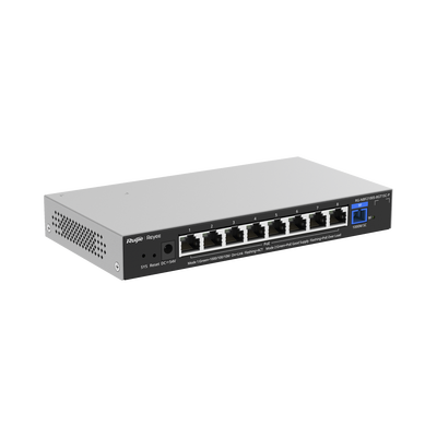 RUIJIE - e-Lighten ONU / Switch PoE+ Hibrido, Capa 2 con un Puerto PON 1G SC/UPC y 8 Puertos Ethernet PoE+ 1G hasta 120 Watts y 100 Clientes