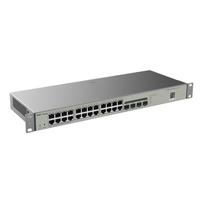 RUIJIE - Switch Administrable L2, 24 Puertos Eth 1G, 4 puertos SFP 1G, Administración Remota en la Nube.