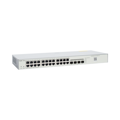 RUIJIE - Switch Administrable L2, 24 Puertos Eth 1G, 4 puertos SFP 1G, Administración Remota en la Nube.