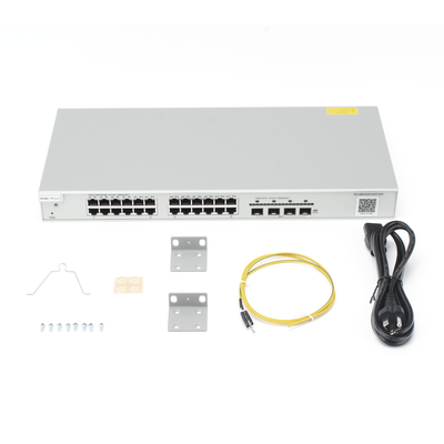 RUIJIE - Switch Administrable Capa 2+ Plus, con 24 puertos Gigabit, 4 puertos SFP+ para fibra 10Gb, gestión gratuita desde la nube.