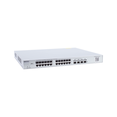 RUIJIE - Switch Administrable PoE Capa 2+ Plus, con 24 puertos Gigabit PoE 802.3af/at + 4 SFP+ para fibra 10Gb, gestión gratuita desde la nube, 370w