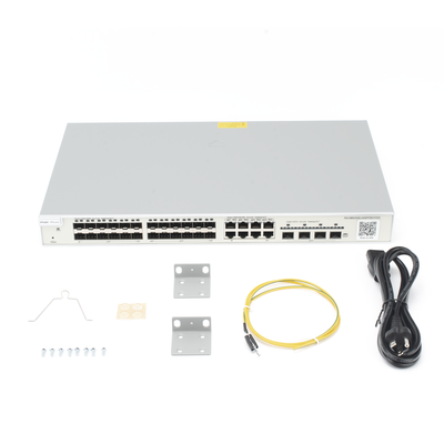 RUIJIE - Switch administrable Capa 2+ Plus, 24 puertos SFP con 8 puertos Ethernet Gigabit y 4 SFP+ gestión en la nube