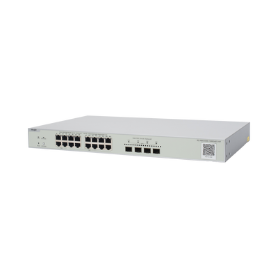RUIJIE - Switch Multi-Gigabit PoE++ hasta 370W, Capa 2 con 4 Puertos 2.5G (90W), 12 Puertos 2.5G (30W) y 4 Uplink SFP+ 10G , Administrable Cloud, Diseñado Para Access Points WiFi 6/7