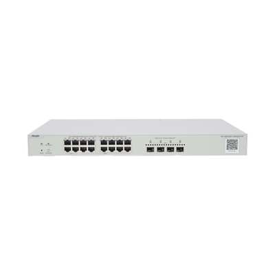 RUIJIE - Switch Multi-Gigabit PoE++ hasta 370W, Capa 2 con 4 Puertos 2.5G (90W), 12 Puertos 2.5G (30W) y 4 Uplink SFP+ 10G , Administrable Cloud, Diseñado Para Access Points WiFi 6/7