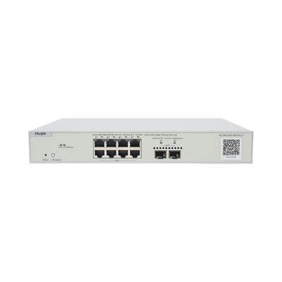 RUIJIE - Switch Multi-Gigabit PoE+ Capa 2 con 8 Puertos 2.5G PoE+ hasta 240W y 2 Uplink SFP+ 10G ,Administrable Cloud, Diseñado Para Access Points WiFi 6/7