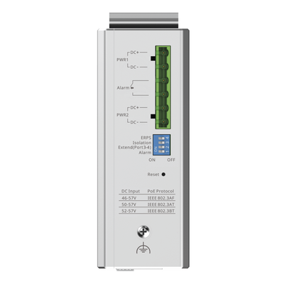 RUIJIE - Switch Industrial PoE+ hasta 180 watts , Ideal para temperaturas Extremas y protección contra descargas, 1 puerto PoE++ 60W y 3 puertos PoE+ 30W, 2 SFP Uplink
