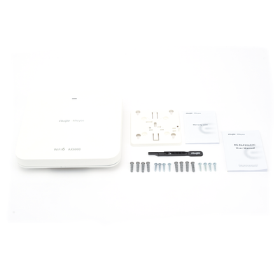 RUIJIE - Punto de Acceso Mesh Wi-Fi 6 con doble puerto multi-gigabit 2.5G Interior en Techo hasta 5.9 Gbps, doble banda 802.11 AX6000 MU-MIMO 4x4